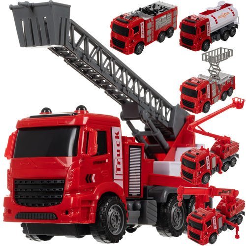Feuerwehrauto Spielzeug Set 6 - teilig – Rettungsfahrzeuge Rot ab 3 Jahren - Easy2sell - Deluxe