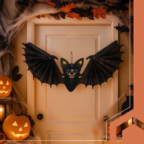 Fledermaus Halloween Deko – Hängende Figur in Schwarz, 60cm Spannweite - Easy2sell - Deluxe