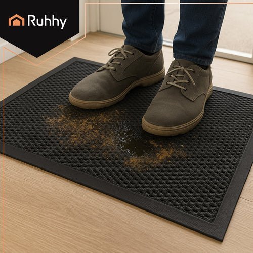 Fußmatte Rutschfest 60x90 cm – Eingangsmatte Schwarz für Außen aus TPE - Easy2sell - Deluxe