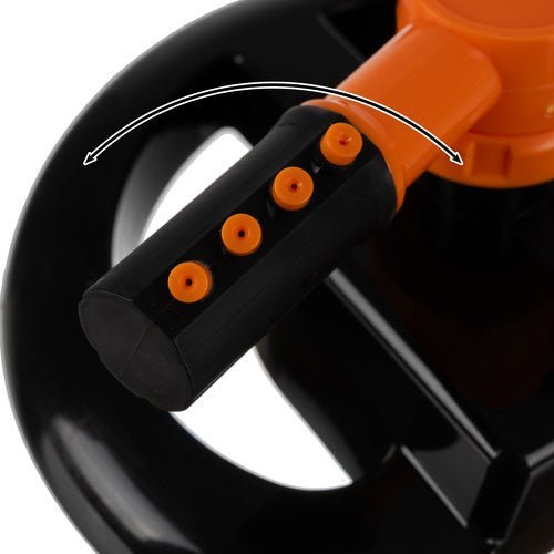 Gartenregner 360° Drehbar – 3 - Armiger Rasensprenger in Schwarz - Orange - Easy2sell - Deluxe