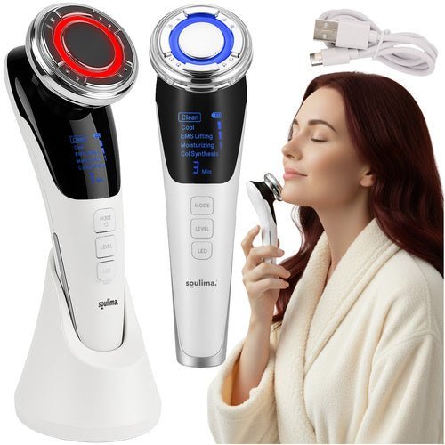 Gesichtsmassagegerät 5 - in - 1 mit EMS Lifting, Wärme & Kälte, Schwarz - Easy2sell - Deluxe