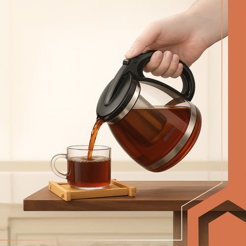 Glasteekanne 2L mit Sieb – Hitzebeständiger Krug für Tee und Kaffee - Easy2sell - Deluxe
