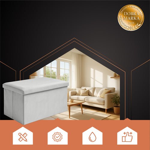 Grauer Samtpouf 60x30x30 cm Ruhhy 25994 - Easy2sell - Deluxe