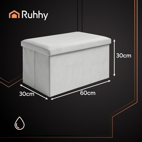 Grauer Samtpouf 60x30x30 cm Ruhhy 25994 - Easy2sell - Deluxe