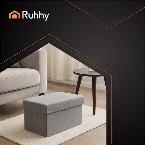 Grauer Stoffpouf 76x38x38cm Ruhhy 26131 - Easy2sell - Deluxe