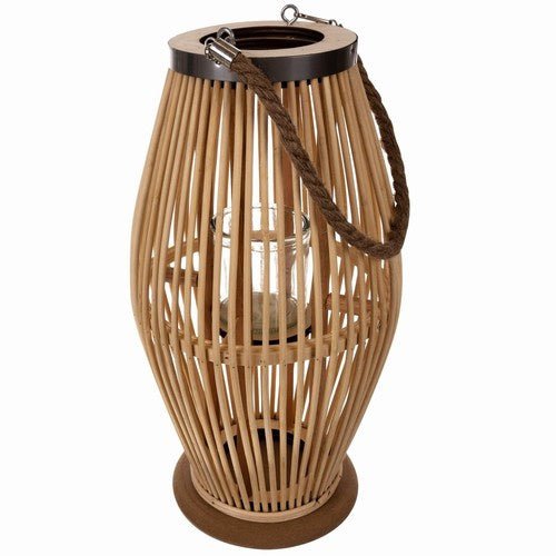 Grosse Bambuslaterne mit abnehmbaren Griff und Romantik Beige - Easy2sell - Deluxe