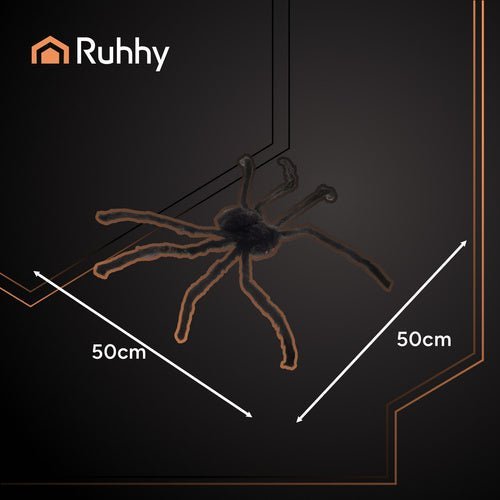 Haarige Spinne Halloween Deko – 50 cm Große Spinne mit Flexiblen Beinen - Easy2sell - Deluxe