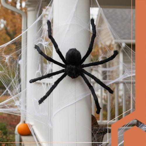 Haarige Spinne Halloween Deko – 50 cm Große Spinne mit Flexiblen Beinen - Easy2sell - Deluxe
