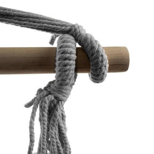 Hängesessel mit 2 Kissen – Brasilianischer Hängestuhl aus Baumwolle, Grau - Easy2sell - Deluxe