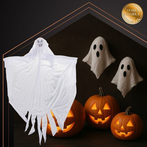 Halloween Geister Hängedeko 3er - Set – Weißer Stoff, 75 cm Grusel - Dekoration - Easy2sell - Deluxe