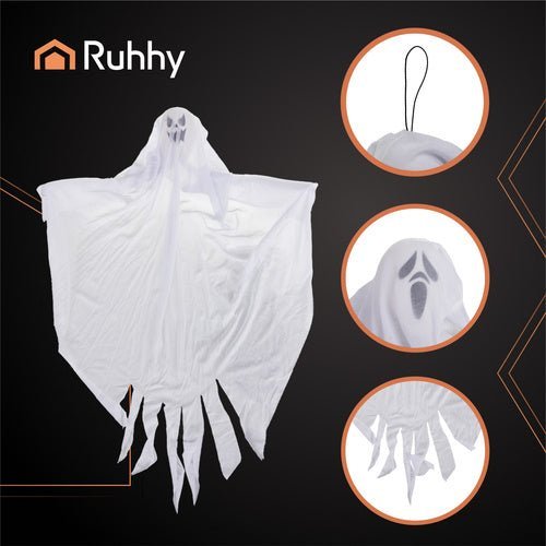 Halloween Geister Hängedeko 3er - Set – Weißer Stoff, 75 cm Grusel - Dekoration - Easy2sell - Deluxe