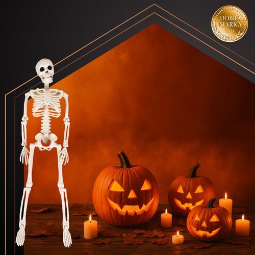 Halloween Skelett Hängedeko – Bewegliche Gliedmaßen, 40 cm, Weiß, ABS - Easy2sell - Deluxe