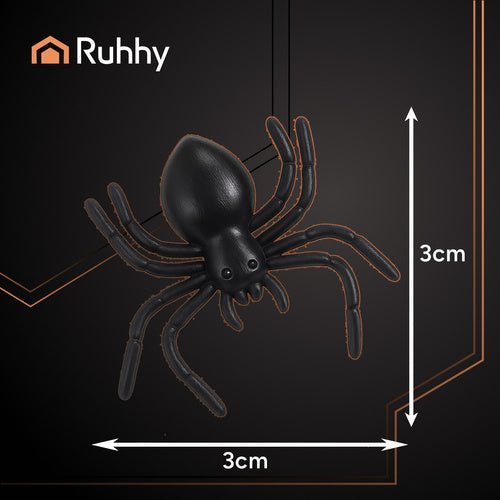 Halloween Spinnen Deko – 10er Set Realistische Kunststoffspinnen Schwarz - Easy2sell - Deluxe