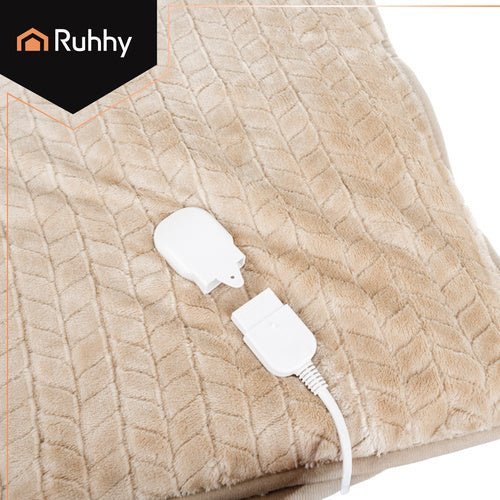 Heizdecke 180x130 cm Beige – Heizmatte mit Fernbedienung und 10 Stufen - Easy2sell - Deluxe
