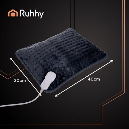 Heizkissen für Rücken und Nacken, 40x30 cm, 4 Stufen, Grau, Waschbar - Easy2sell - Deluxe