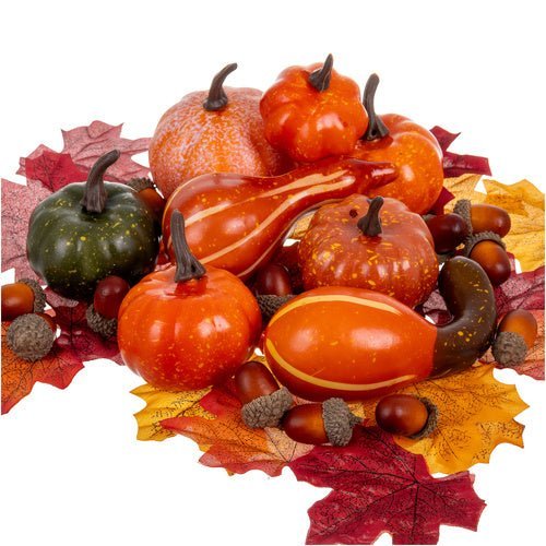 Herbstdeko Set 50 Stück – Kürbisse Eicheln Blätter für Tischdeko Mehrfarbig - Easy2sell - Deluxe