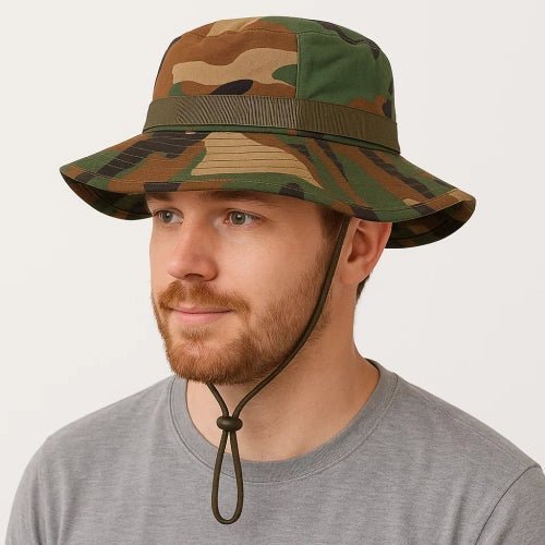 Herren - Angelhut verstellbar mit Belüftung – Camouflage - Easy2sell - Deluxe