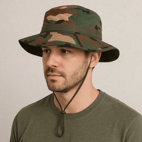 Herren - Angelhut verstellbar mit Belüftung – Camouflage - Easy2sell - Deluxe