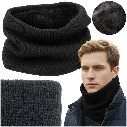 Herren Halswärmer Schal – Universalgröße, Schwarz, Warmer Plüsch Windschutz - Easy2sell - Deluxe