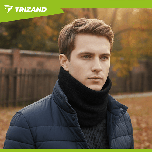 Herren Halswärmer Schal – Universalgröße, Schwarz, Warmer Plüsch Windschutz - Easy2sell - Deluxe