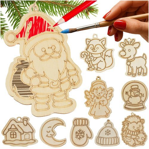 Holzkugeln zum Bemalen – 24er Set DIY Christbaumschmuck Holz 7x7cm - Easy2sell - Deluxe