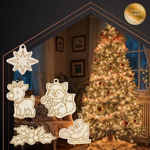 Holzkugeln zum Bemalen – 24er Set DIY Christbaumschmuck Holz 7x7cm - Easy2sell - Deluxe