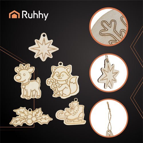 Holzkugeln zum Bemalen – 24er Set DIY Christbaumschmuck Holz 7x7cm - Easy2sell - Deluxe
