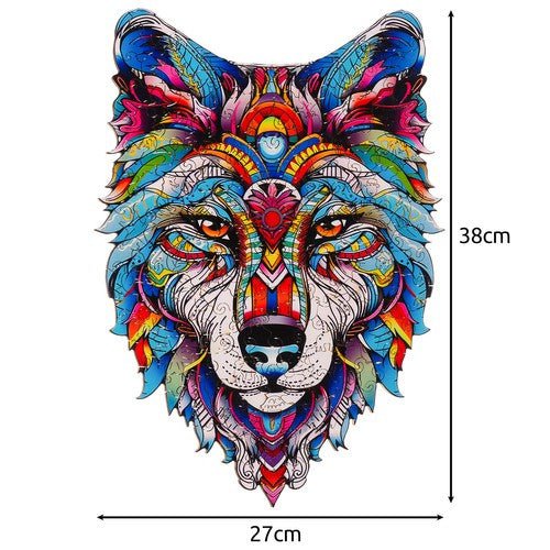 Holzpuzzle Wolf 170 Teile – Buntes Tierpuzzle aus Holz für Deko & Kinder - Easy2sell - Deluxe
