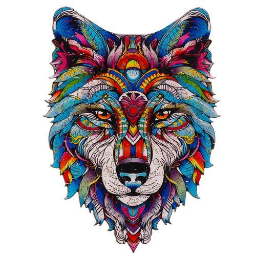 Holzpuzzle Wolf 170 Teile – Buntes Tierpuzzle aus Holz für Deko & Kinder - Easy2sell - Deluxe