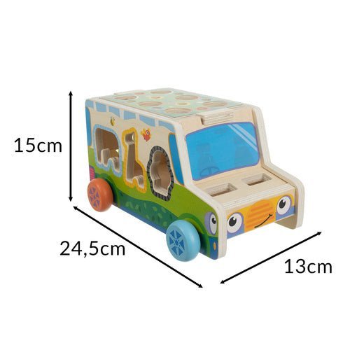Holzspielzeug Sortierauto – 3er Set Steckspiel aus Holz für Kinder - Easy2sell - Deluxe