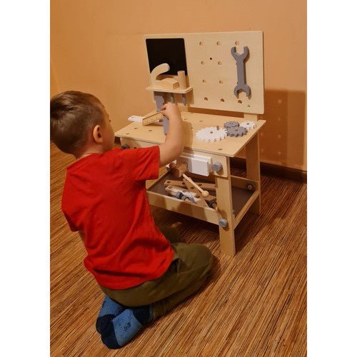 Holzwerkstatt Kinder Werkbank Set – Pädagogisches Holzspielzeug ab 3 Jahren - Easy2sell - Deluxe