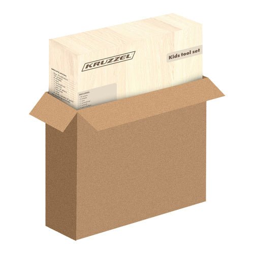 Holzwerkzeugkasten Kinder – 10 - teiliges DIY Konstruktionsspielzeug Set - Easy2sell - Deluxe