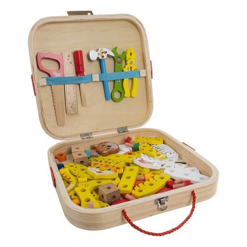 Holzwerkzeugkasten Kinder – 10 - teiliges DIY Konstruktionsspielzeug Set - Easy2sell - Deluxe