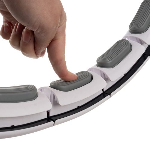 Hula-Hoop-Reifen mit Gewichten verstellbar Zählwerk Fitness weiß für Zuhause