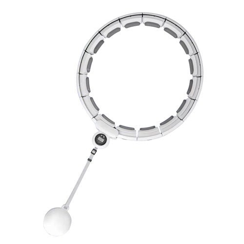 Hula-Hoop-Reifen mit Gewichten verstellbar Zählwerk Fitness weiß für Zuhause
