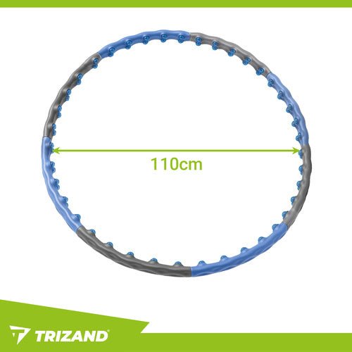 Hula - Hoop - Reifen mit Massage - Noppen und Magneten, 110 cm, Blau - Schwarz - Easy2sell - Deluxe