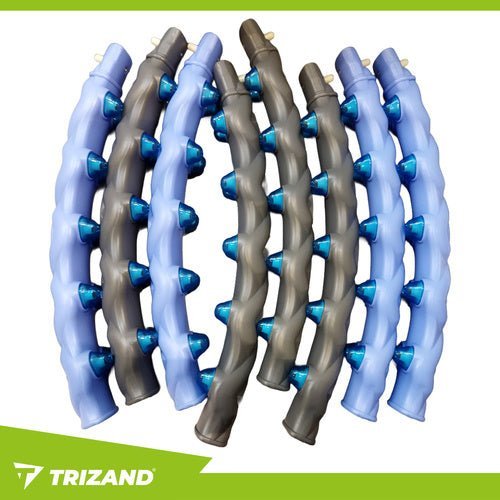Hula - Hoop - Reifen mit Massage - Noppen und Magneten, 110 cm, Blau - Schwarz - Easy2sell - Deluxe