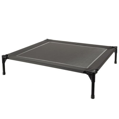 Hundebett XXL mit Dach – Outdoor Hundehochbett, Graphitgrau, 90x90 cm - Easy2sell - Deluxe