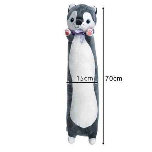 Hundemaskottchen Kissen Kuscheltier 70cm XXL Plüschtier Grau für Kinder - Easy2sell - Deluxe