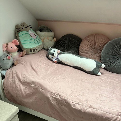 Hundemaskottchen Kissen Kuscheltier 70cm XXL Plüschtier Grau für Kinder - Easy2sell - Deluxe