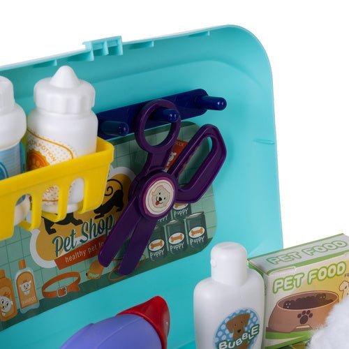 Hundepflegeset Spielzeug im Rucksack – 9 - teiliges Set mit Plüschhund - Easy2sell - Deluxe