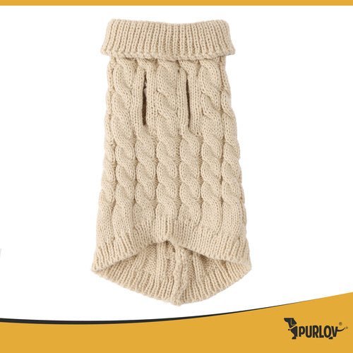 Hundepullover Strick für kleine Hunde & Katzen, Größe S, Beige, Warm - Easy2sell - Deluxe