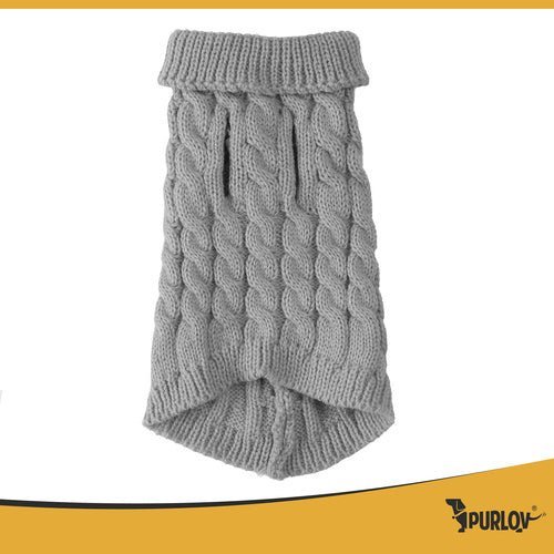 Hundepullover Winter Strickpullover für Hunde & Katzen, Größe M, Grau - Easy2sell - Deluxe