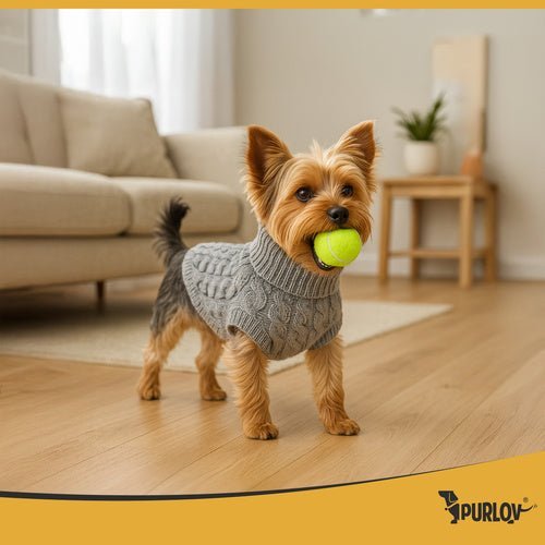 Hundepullover Winter Strickpullover für Hunde & Katzen, Größe M, Grau - Easy2sell - Deluxe