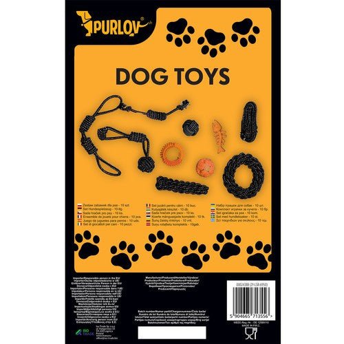 Hundespielzeug Set 10 Stück – Interaktives Kauspielzeug aus Seil und Gummi - Easy2sell - Deluxe