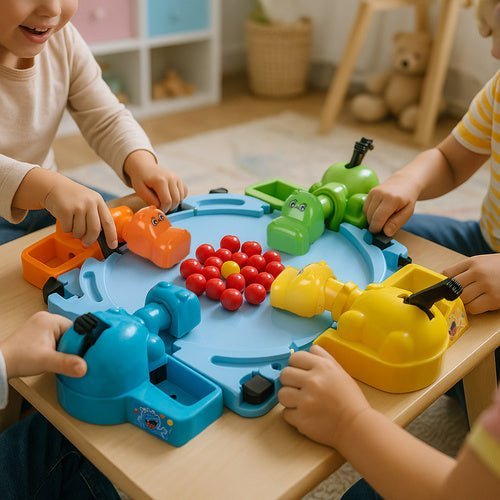 Hungry Hippos Arcade - Spiel – Nilpferd Fangspiel für 2 - 4 Spieler, Bunt - Easy2sell - Deluxe
