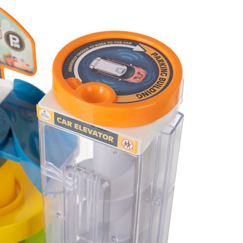 Interaktive Parkgarage mit 5 Ebenen – Spielzeug Parkhaus mit 6 Autos - Easy2sell - Deluxe