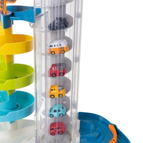 Interaktive Parkgarage mit 5 Ebenen – Spielzeug Parkhaus mit 6 Autos - Easy2sell - Deluxe