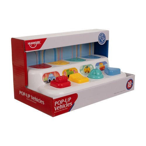 Interaktives Pop - Up Spielzeug – 4 Hüpffahrzeuge für Kinder ab 18 Monaten - Easy2sell - Deluxe