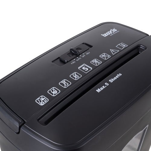 Aktenvernichter Papier CDs A4 P-4 5 Blatt 12,5 L 4x40 mm Rücklauf Auto Schwarz